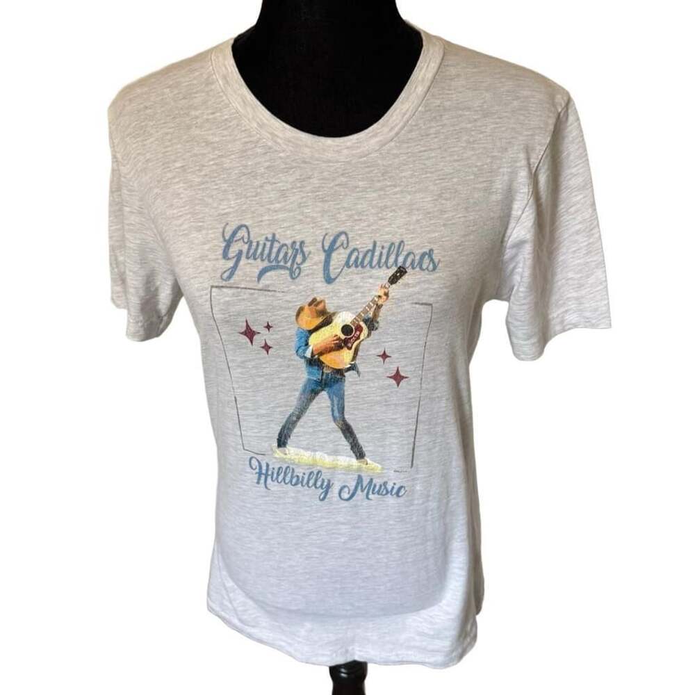 Lucy Jaynes Guitars Cadillacs Hillbilly Music T-Shirt Size Small Gray